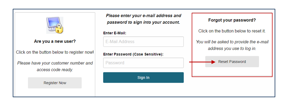 Reset Password Step 1